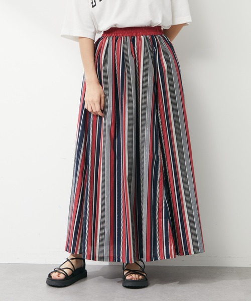 ELENCARE DUE（エレンカーレデュエ）の「・ELENCARE DUE マルチストライプスカート（スカート・レディース・パープル/ブラウン/レッド/グリーン・FREE）」の4枚目の写真