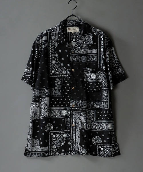 SITRY(シトリー)の「Silky Drape Open Collar Street Aloha Shirt/シルキードレープ オープンカラー ストリート アロハシャツ(シャツ/ブラウス・メンズ・ブラック系その他4/ブラック系その他5/レッド系その他/ブルー系その他/ブラック系その他6/ホワイト系その他/ブラック系その他/ホワイト系その他2/ブラック系その他2/ブラック系その他3・M/L/LL)」の6枚目の写真