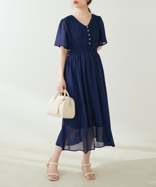 natural couture（ナチュラルクチュール）の「フレアスリーブお上品ワンピース（ワンピース・レディース・その他1/チェック/ブルー/ブラウン/ミント/ベージュ/ネイビー・FREE）」の5枚目の写真