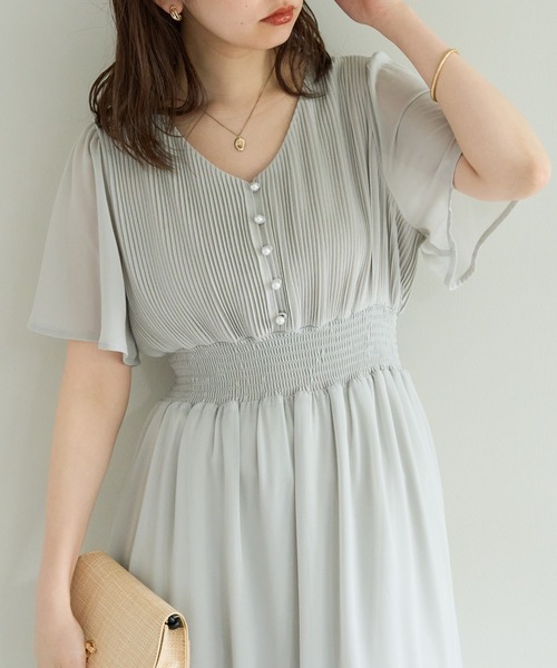 natural couture（ナチュラルクチュール）の「フレアスリーブお上品ワンピース（ワンピース・レディース・その他1/チェック/ブルー/ブラウン/ミント/ベージュ/ネイビー・FREE）」の4枚目の写真