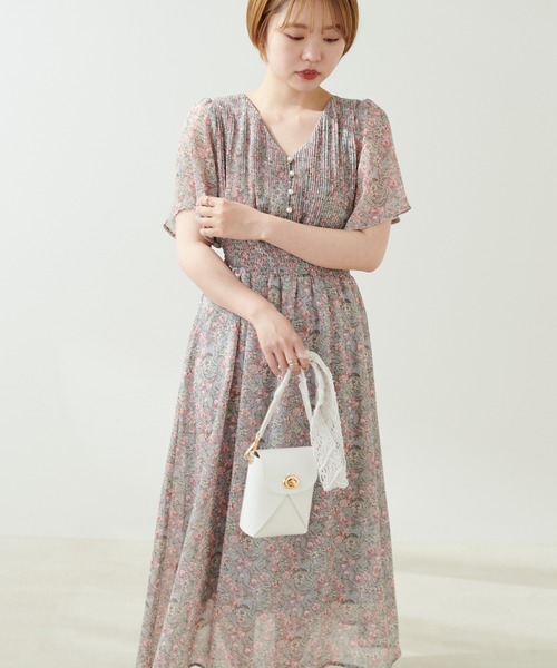 natural couture（ナチュラルクチュール）の「フレアスリーブお上品ワンピース（ワンピース・レディース・その他1/チェック/ブルー/ブラウン/ミント/ベージュ/ネイビー・FREE）」の22枚目の写真