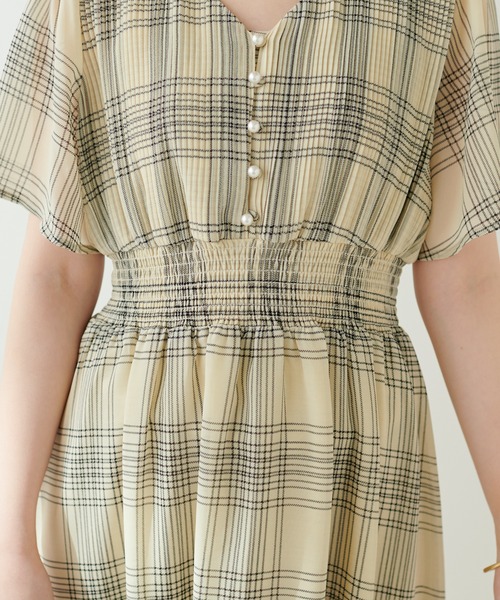 natural couture（ナチュラルクチュール）の「フレアスリーブお上品ワンピース（ワンピース・レディース・その他1/チェック/ブルー/ブラウン/ミント/ベージュ/ネイビー・FREE）」の15枚目の写真