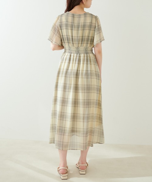 natural couture（ナチュラルクチュール）の「フレアスリーブお上品ワンピース（ワンピース・レディース・その他1/チェック/ブルー/ブラウン/ミント/ベージュ/ネイビー・FREE）」の17枚目の写真