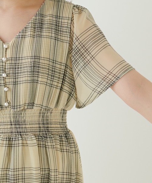 natural couture（ナチュラルクチュール）の「フレアスリーブお上品ワンピース（ワンピース・レディース・その他1/チェック/ブルー/ブラウン/ミント/ベージュ/ネイビー・FREE）」の11枚目の写真