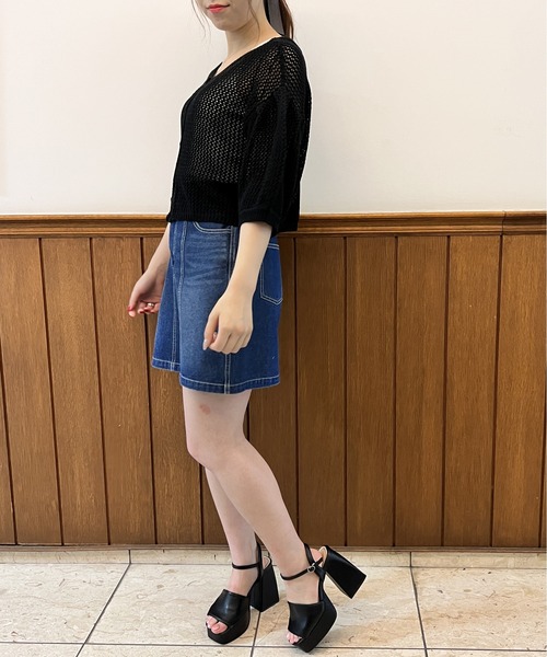 one way（ワンウェイ）の「タックスリーブメッシュカーデ（カーディガン/ボレロ・レディース・ホワイト/ブラック/ライトブラウン/ダークグリーン・FREE）」の21枚目の写真