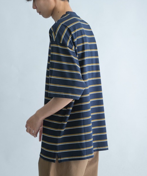 FORK&SPOON（フォークアンドスプーン）の「FORK&SPOON　ランダムボーダーショートスリーブTシャツ（Tシャツ/カットソー・メンズ・グリーン系その他/ベージュ系その他・5/4）」の5枚目の写真