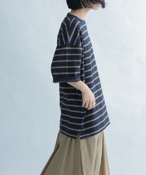 FORK&SPOON（フォークアンドスプーン）の「FORK&SPOON　ランダムボーダーショートスリーブTシャツ（Tシャツ/カットソー・メンズ・グリーン系その他/ベージュ系その他・5/4）」の11枚目の写真