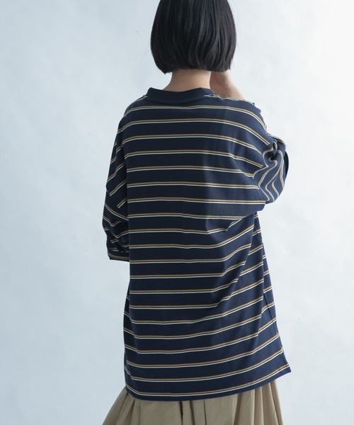 FORK&SPOON（フォークアンドスプーン）の「FORK&SPOON　ランダムボーダーショートスリーブTシャツ（Tシャツ/カットソー・メンズ・グリーン系その他/ベージュ系その他・5/4）」の12枚目の写真