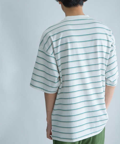 FORK&SPOON（フォークアンドスプーン）の「FORK&SPOON　ランダムボーダーショートスリーブTシャツ（Tシャツ/カットソー・メンズ・グリーン系その他/ベージュ系その他・5/4）」の15枚目の写真