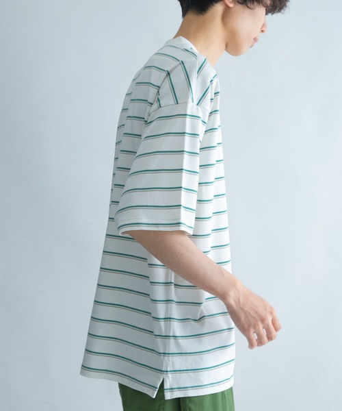 FORK&SPOON（フォークアンドスプーン）の「FORK&SPOON　ランダムボーダーショートスリーブTシャツ（Tシャツ/カットソー・メンズ・グリーン系その他/ベージュ系その他・5/4）」の16枚目の写真