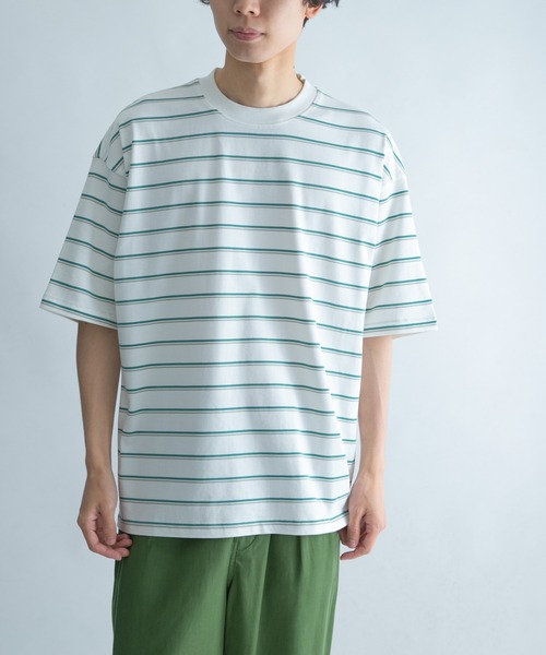 FORK&SPOON（フォークアンドスプーン）の「FORK&SPOON　ランダムボーダーショートスリーブTシャツ（Tシャツ/カットソー・メンズ・グリーン系その他/ベージュ系その他・5/4）」の17枚目の写真