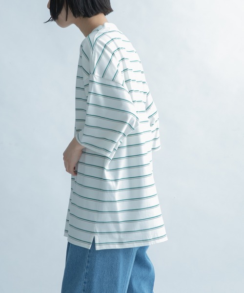 FORK&SPOON（フォークアンドスプーン）の「FORK&SPOON　ランダムボーダーショートスリーブTシャツ（Tシャツ/カットソー・メンズ・グリーン系その他/ベージュ系その他・5/4）」の20枚目の写真