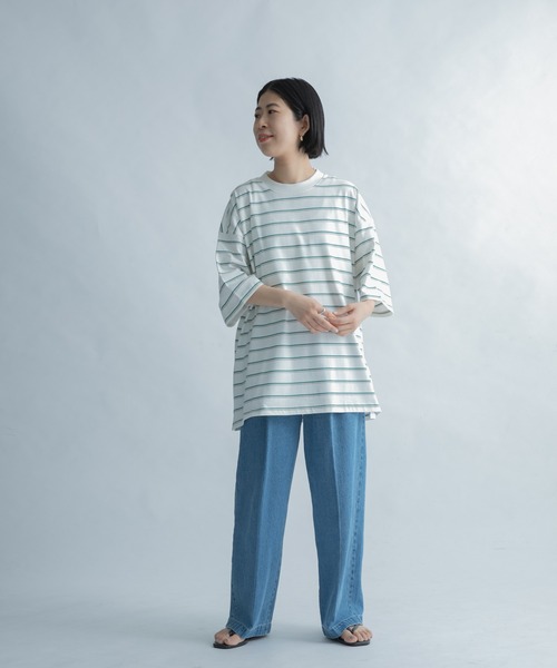 FORK&SPOON（フォークアンドスプーン）の「FORK&SPOON　ランダムボーダーショートスリーブTシャツ（Tシャツ/カットソー・メンズ・グリーン系その他/ベージュ系その他・5/4）」の22枚目の写真