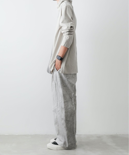 ATTACHMENT（アタッチメント）の「コールドダイ コットン・リネンツイル ２タックワイドトラウザーズ / PIGMENT DYE CO/LI TWILL TWO PLEATS WIDE TROUSERS（スラックス・メンズ・ブルー系その他/ベージュ系その他・1/2/3）」の11枚目の写真