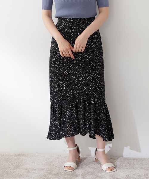 N.(N. Natural Beauty Basic)(エヌエヌナチュラルビューティーベーシック)の「【S Size Line】◆ドットプリントマーメイドスカート(スカート・レディース・ホワイト系その他/ブラック系その他・SMALL/MEDIUM)」の4枚目の写真