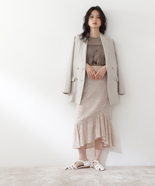 N.(N. Natural Beauty Basic)(エヌエヌナチュラルビューティーベーシック)の「【S Size Line】◆ドットプリントマーメイドスカート(スカート・レディース・ホワイト系その他/ブラック系その他・SMALL/MEDIUM)」の6枚目の写真