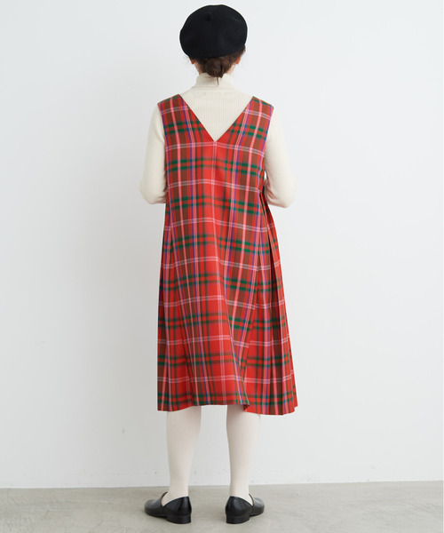 CHILD WOMAN（チャイルドウーマン）の「タータンチェックサイドプリーツジャンパースカート（ジャンパースカート・レディース・イエロー/レッド/グリーン・FREE）」の18枚目の写真