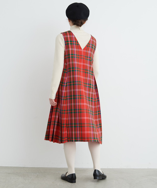 タータンチェック　ジャンパースカート　赤 BABY,THE STARS SHINE BRIGHT / タータンチェックジャンパー