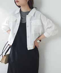 ほんのりシアーショートシャツブルゾン