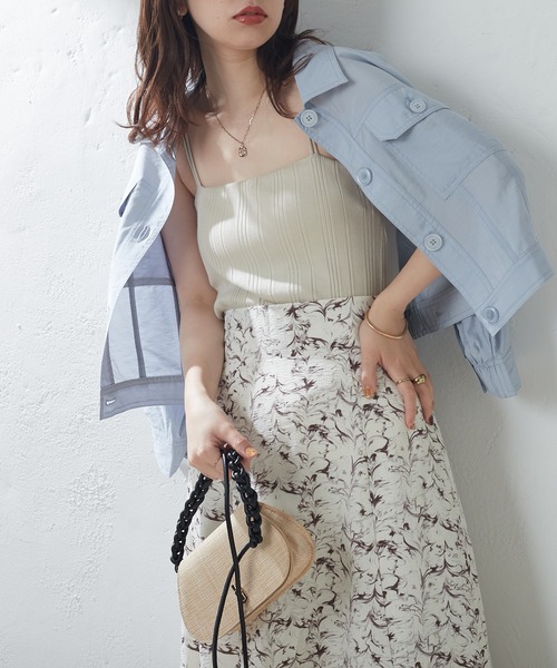 natural couture（ナチュラルクチュール）の「ほんのりシアーショートシャツブルゾン（ブルゾン・レディース・オフホワイト/サックスブルー/イエロー・FREE）」の10枚目の写真