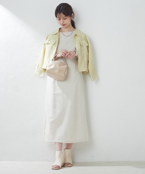 natural couture（ナチュラルクチュール）の「ほんのりシアーショートシャツブルゾン（ブルゾン・レディース・オフホワイト/サックスブルー/イエロー・FREE）」の20枚目の写真