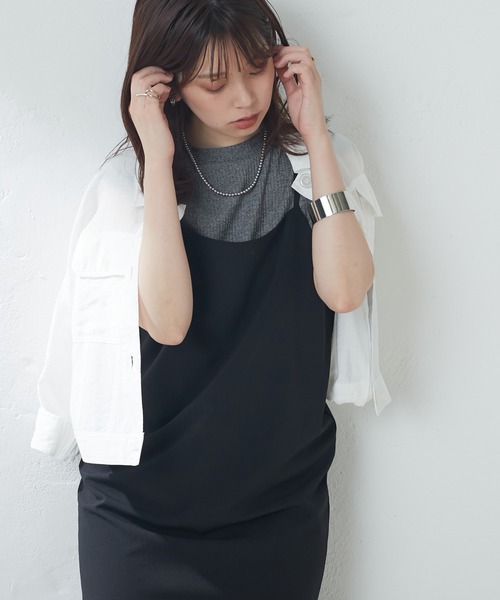 natural couture（ナチュラルクチュール）の「ほんのりシアーショートシャツブルゾン（ブルゾン・レディース・オフホワイト/サックスブルー/イエロー・FREE）」の22枚目の写真