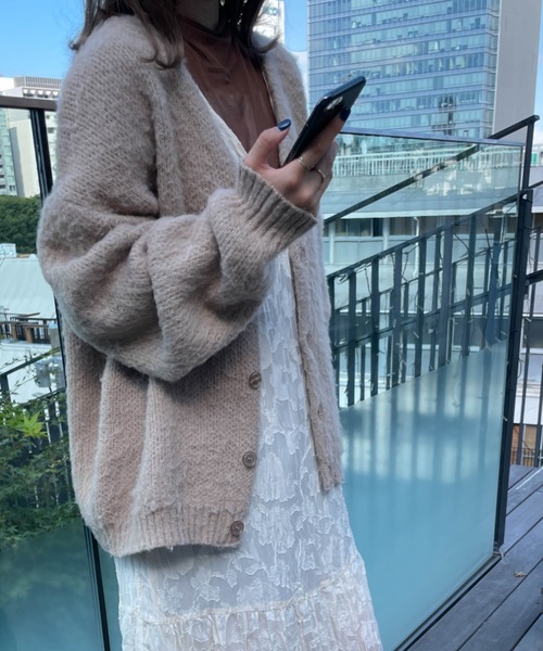 WEGO（ウィゴー）の「WEGO/モヘアライクBIGカーディガン