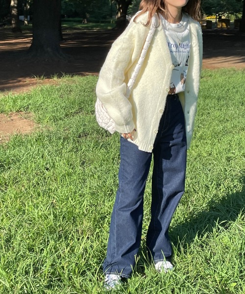 WEGO(ウィゴー)の「WEGO/モヘアライクBIGカーディガン(カーディガン/ボレロ・メンズ・ブルー/グリーン/ライトベージュ/ブラック/ダークオレンジ/アイボリー/パープル/サックスブルー/ライム・MEDIUM/LARGE)」の12枚目の写真