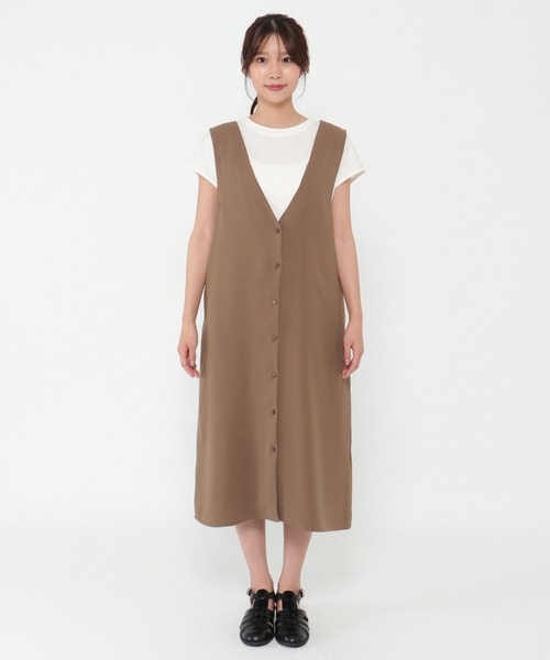 ikka(イッカ)の「2WAYジャンスカワンピースアンサンブル(ワンピース・レディース・ブラック/モカ・S/M/L)」の19枚目の写真