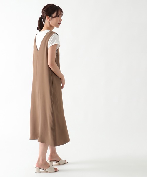 ikka(イッカ)の「2WAYジャンスカワンピースアンサンブル(ワンピース・レディース・ブラック/モカ・S/M/L)」の9枚目の写真