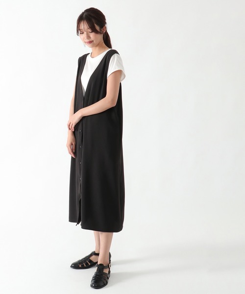 ikka(イッカ)の「2WAYジャンスカワンピースアンサンブル(ワンピース・レディース・ブラック/モカ・S/M/L)」の14枚目の写真