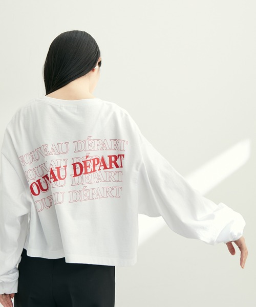 ADAM ET ROPE'(アダムエロペ)の「【WEB限定(一部店舗展開あり)】ロゴショートロンTEE(Tシャツ/カットソー・レディース・ブラック/レッド/グリーン・FREE)」の1枚目の写真