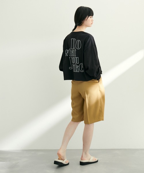 ADAM ET ROPE'(アダムエロペ)の「【WEB限定(一部店舗展開あり)】ロゴショートロンTEE(Tシャツ/カットソー・レディース・ブラック/レッド/グリーン・FREE)」の18枚目の写真