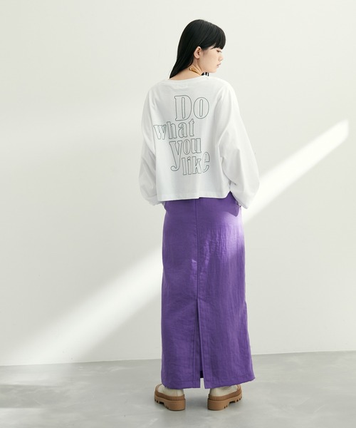 ADAM ET ROPE'(アダムエロペ)の「【WEB限定(一部店舗展開あり)】ロゴショートロンTEE(Tシャツ/カットソー・レディース・ブラック/レッド/グリーン・FREE)」の10枚目の写真