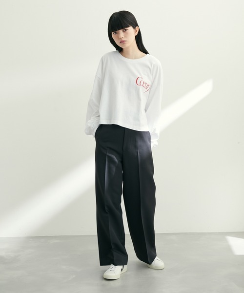 ADAM ET ROPE'(アダムエロペ)の「【WEB限定(一部店舗展開あり)】ロゴショートロンTEE(Tシャツ/カットソー・レディース・ブラック/レッド/グリーン・FREE)」の17枚目の写真