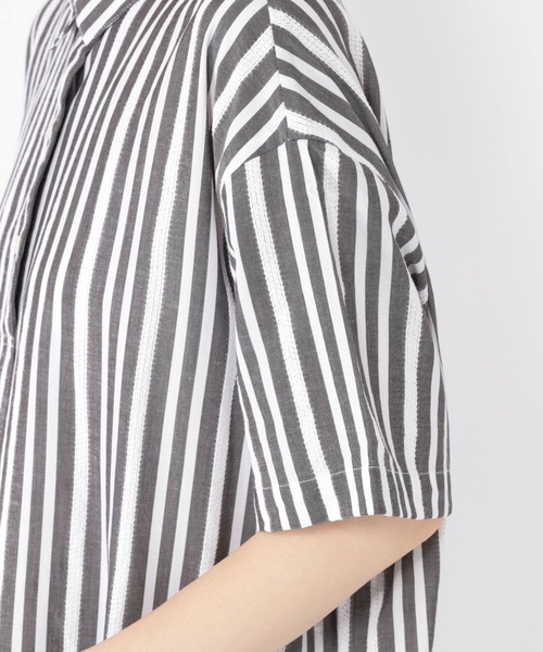 studio CLIP（スタディオクリップ）の「ドビーストライプシャツワンピース（シャツワンピース・レディース・ブラック/ブルー/グリーン・FREE）」の17枚目の写真