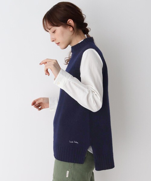 LAURA ASHLEY(ローラアシュレイ)の「ウールニットベスト(ベスト・レディース・ネイビー/ベージュ/グレー・38)」の3枚目の写真