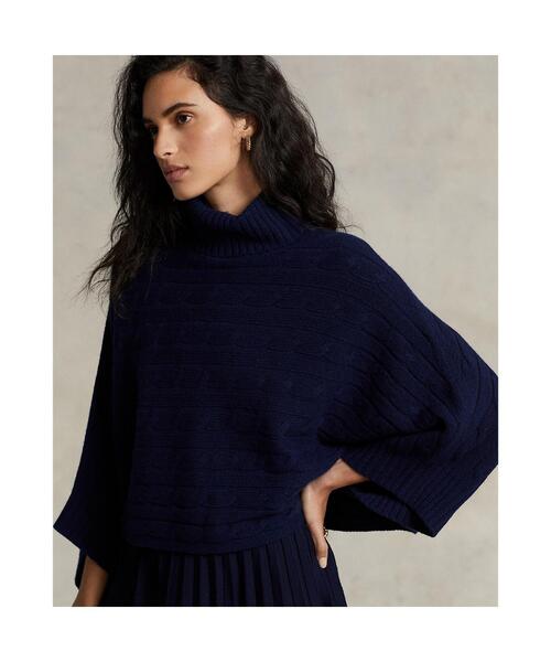 ラルフローレン ウール カシミヤ ケーブル編み ニット ポンチョ ラルフローレン カシミア入りウールケーブルニットポンチョ POLO