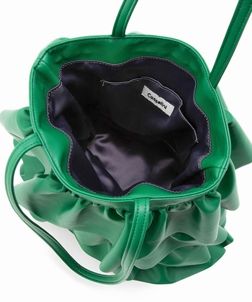 Casselini（キャセリーニ）の「Casselini(キャセリーニ)フリルトートバッグ（トートバッグ・レディース・ブラック/シルバー/グリーン/アイボリー/カーキ/イエロー/ベージュ・FREE）」の16枚目の写真