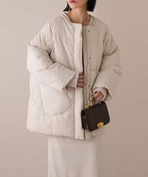 IAMUSE（アイアミューズ）の「ファイバーダウンマフラー付きノーカラーコート S0723【IAMUSE】（ダウンジャケット/コート・レディース）」