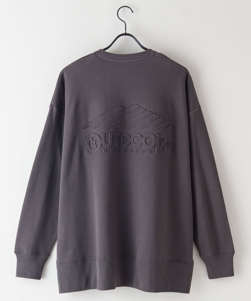 OUTDOOR PRODUCTS APPAREL（アウトドアプロダクツアパレル）の「USAコットン　エンボスバックプリント　ビッグシルエット　スウェットトレーナー（スウェット・レディース・ブラウン/チャコールグレー/オリーブ・FREE）」の7枚目の写真