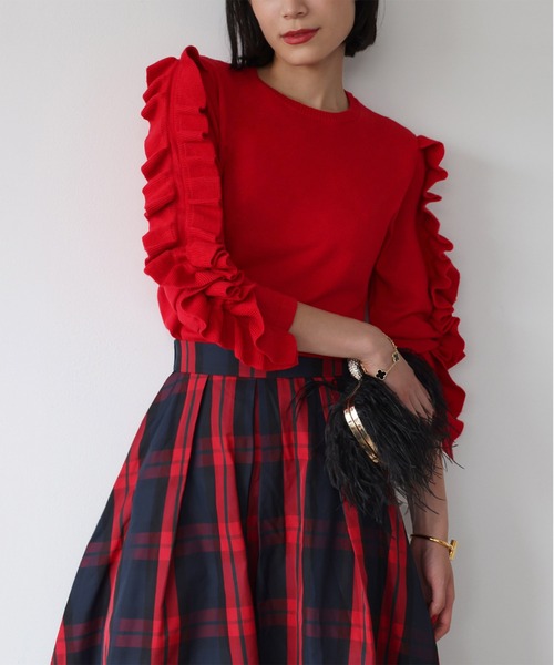 sold out❤️【新品】エルフランク　ニット　クリスマス　トップス　袖フリル sold out❤️【新品】エルフランク ニット クリスマス トップス 袖