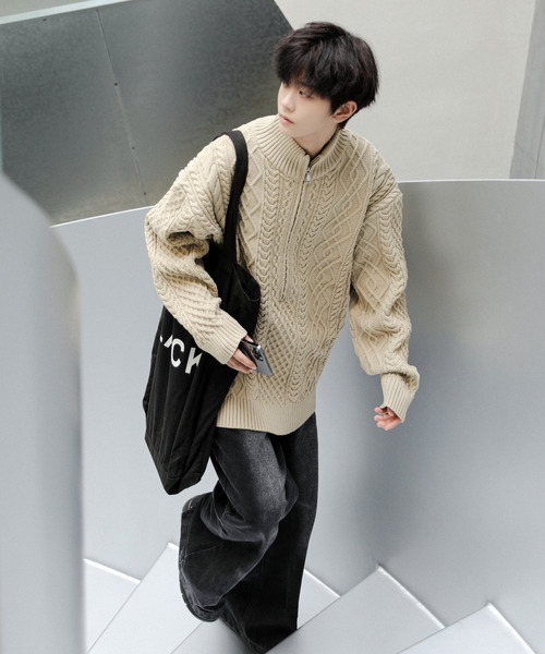 セール】【neos -addictive design-】ルーズシルエット アラン編み