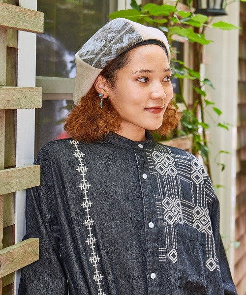 チャイハネ(チャイハネ)の「【チャイハネ】タビノンベレー(ハンチング/ベレー帽・メンズ・ブラック/ベージュ/カーキ・FREE)」の7枚目の写真