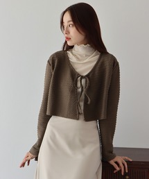 BLUEEAST | ケーブル柄リボンカーディガン(カーディガン/ボレロ)