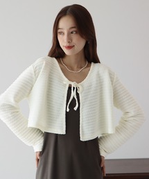 BLUEEAST | ケーブル柄リボンカーディガン(カーディガン/ボレロ)
