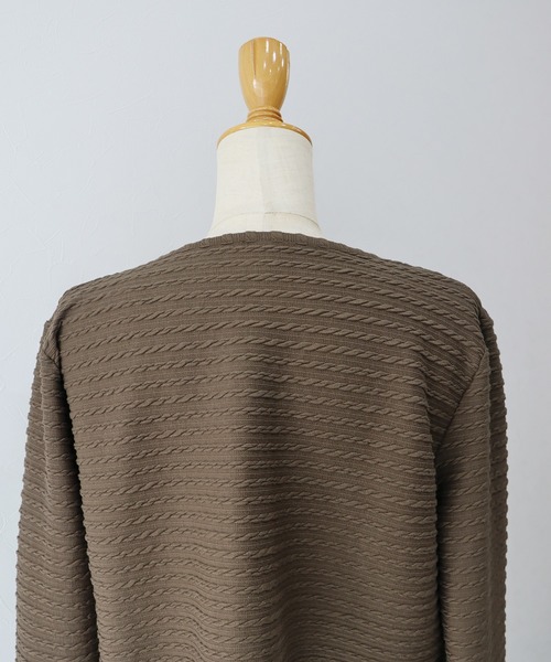 BLUEEAST（ブルーイースト）の「ケーブル柄リボンカーディガン（カーディガン/ボレロ・レディース・ブラック/ブラウン/アイボリー/グレー/ピンク/ベージュ/ブルー・MEDIUM）」の9枚目の写真