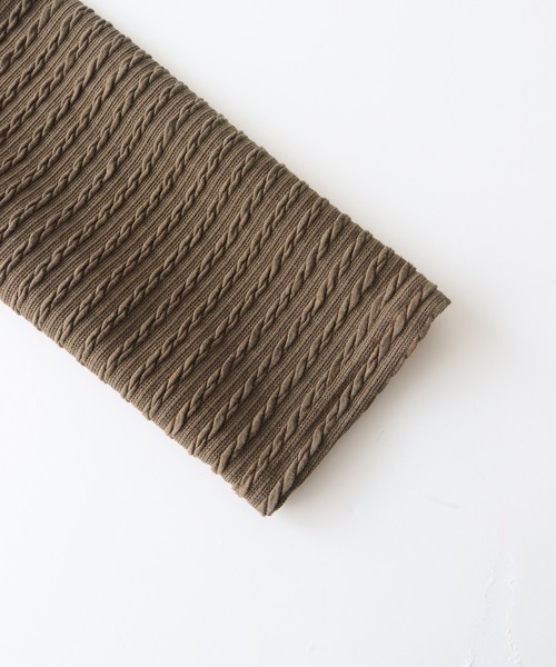 BLUEEAST（ブルーイースト）の「ケーブル柄リボンカーディガン（カーディガン/ボレロ・レディース・ブラック/ブラウン/アイボリー/グレー/ピンク/ベージュ/ブルー・MEDIUM）」の12枚目の写真