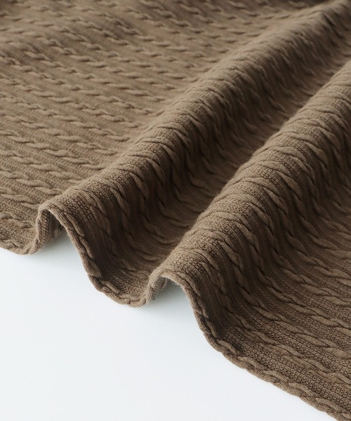 BLUEEAST（ブルーイースト）の「ケーブル柄リボンカーディガン（カーディガン/ボレロ・レディース・ブラック/ブラウン/アイボリー/グレー/ピンク/ベージュ/ブルー・MEDIUM）」の13枚目の写真