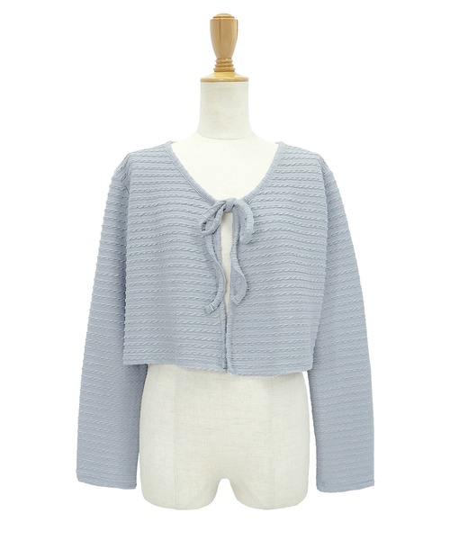 BLUEEAST（ブルーイースト）の「ケーブル柄リボンカーディガン（カーディガン/ボレロ・レディース・ブラック/ブラウン/アイボリー/グレー/ピンク/ベージュ/ブルー・MEDIUM）」の8枚目の写真